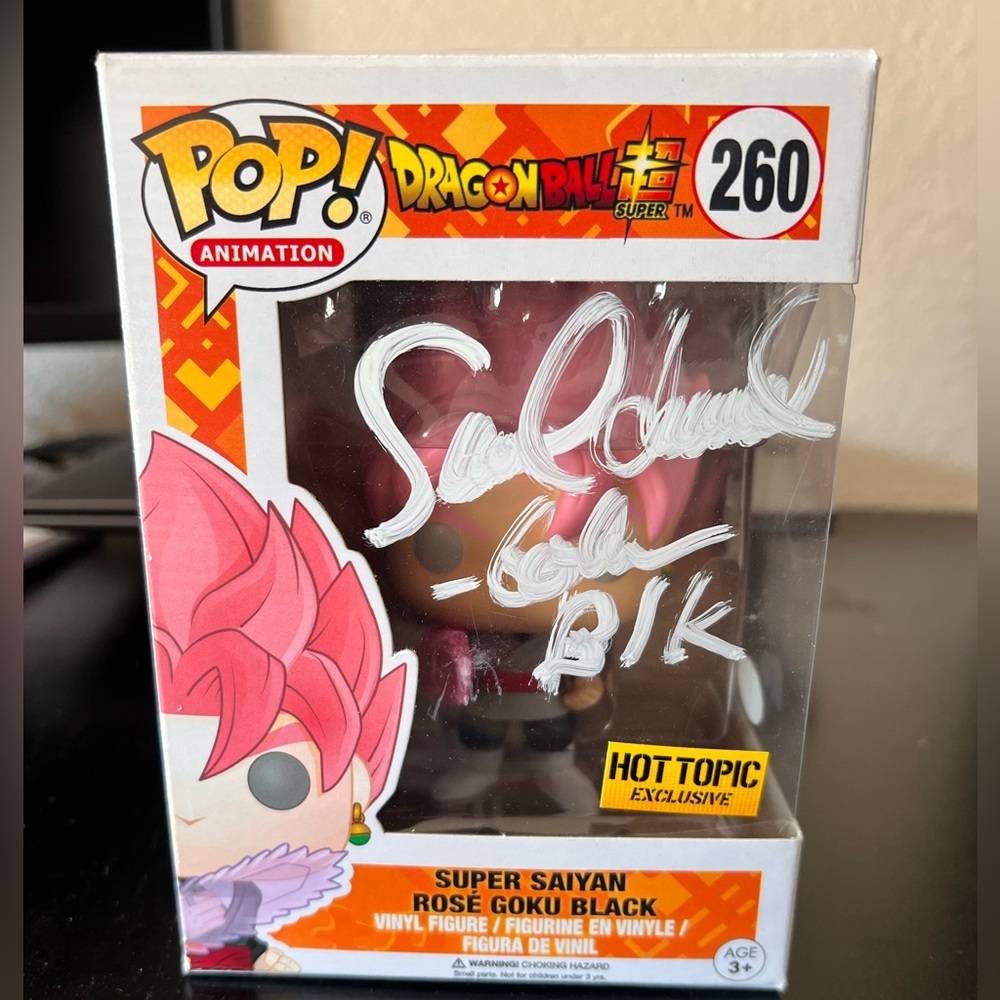 Funko Pop! Sean Schemmel Signed Super Saiyan Rose Figure Dragon Ball with COA